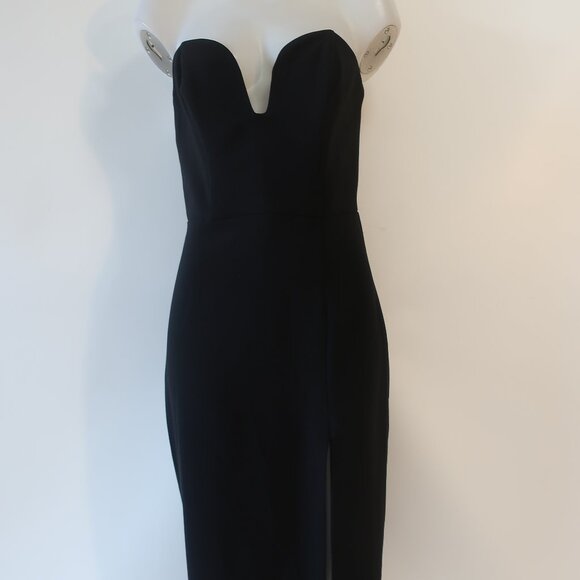 NWT Womens Amanda Uprichard Black Strapless Midi Dress M - Picture 9 of 13